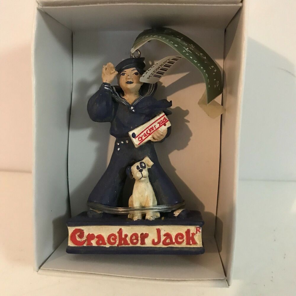 Vintage Midwest Cracker Jack Ornament Sailor Jack with Dog 2-1/2" New in Box